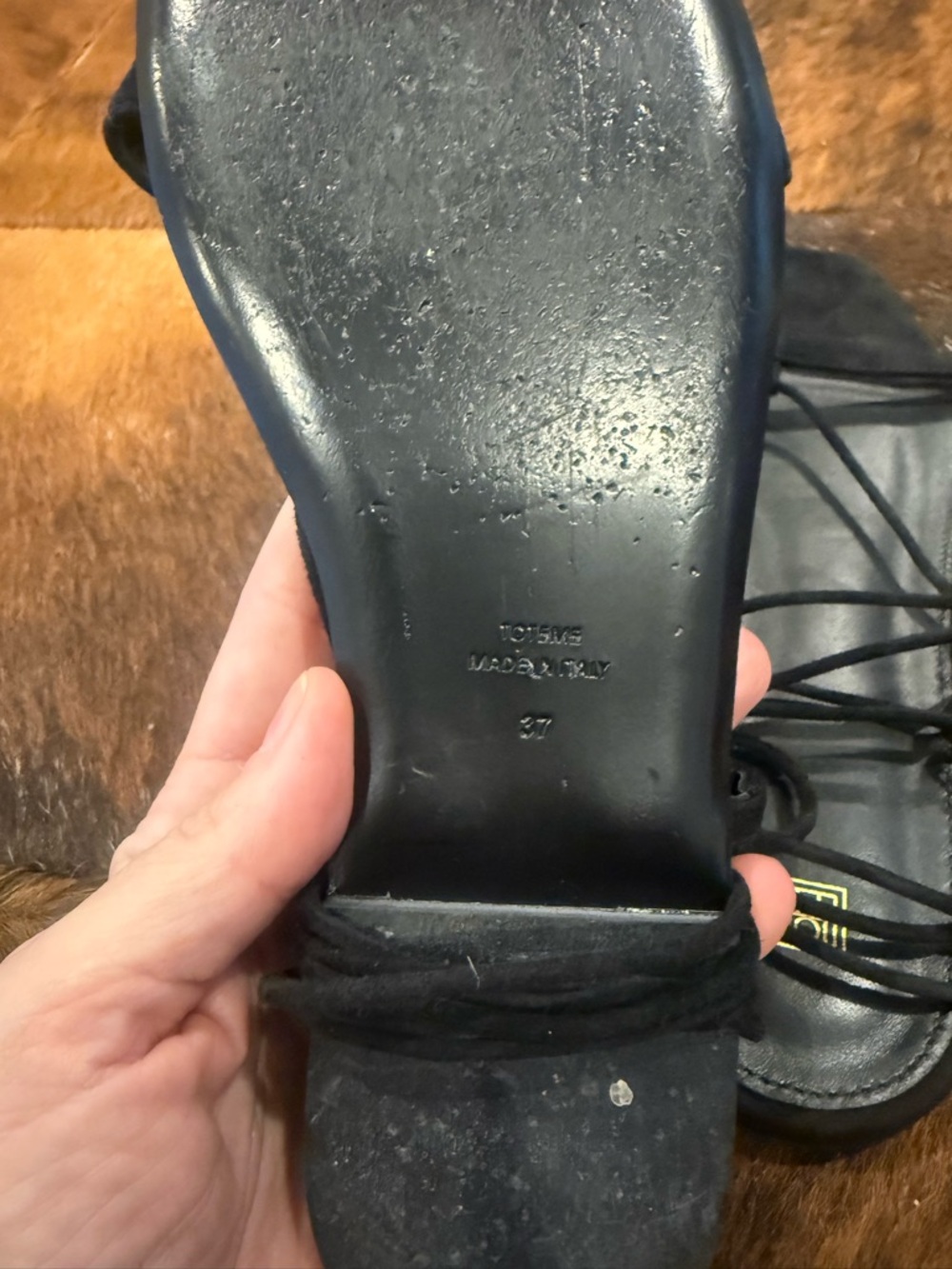 Toteme Black Suede Ankle Toe Sandals - Picture 7 of 7